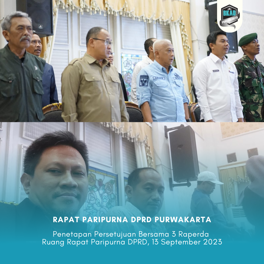 Rapat Paripurna DPRD dalam rangka Penetapan Persetujuan Bersama 3 Raperda