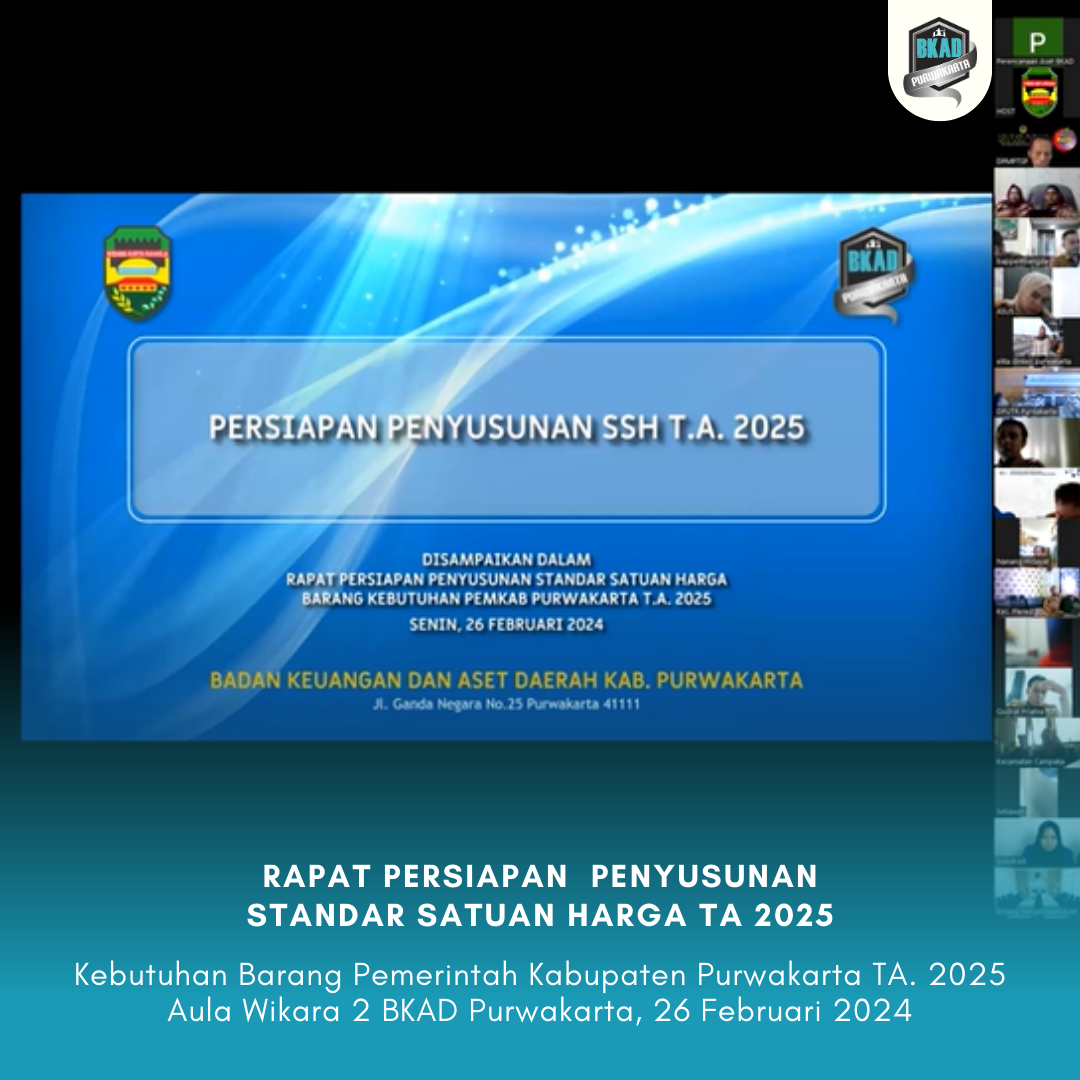Rapat Persiapan Penyusunan Standar Satuan Harga Kebutuhan Barang Pemerintah Kabupaten Purwakarta Tahun Anggaran 2025