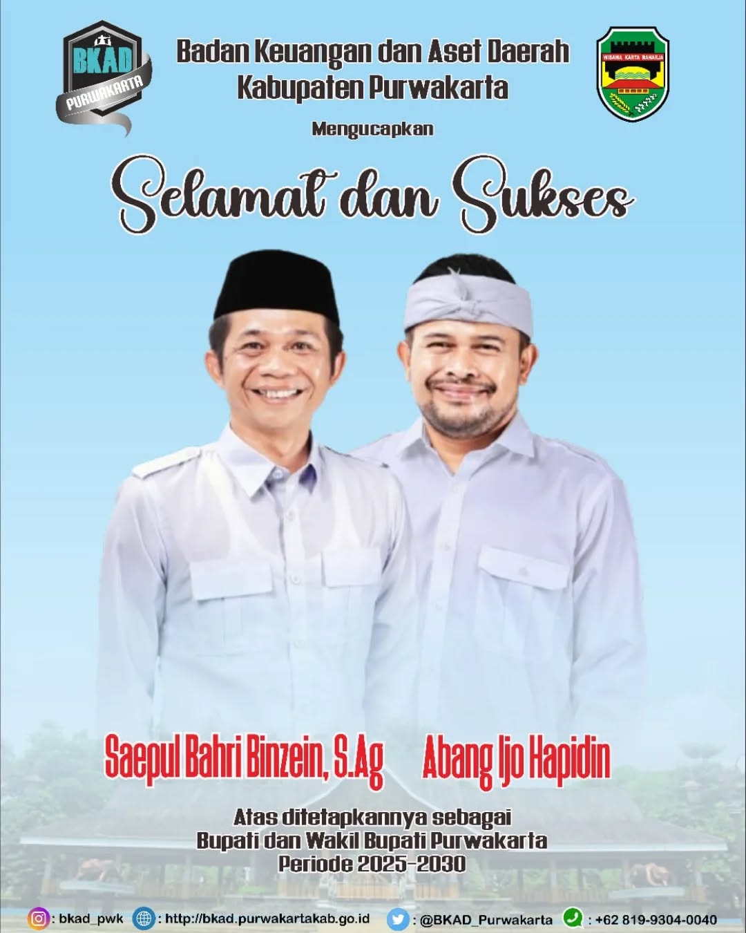 Bupati dan Wakil Bupati Kabupaten Purwakarta Terpilih Periode 2025-2030