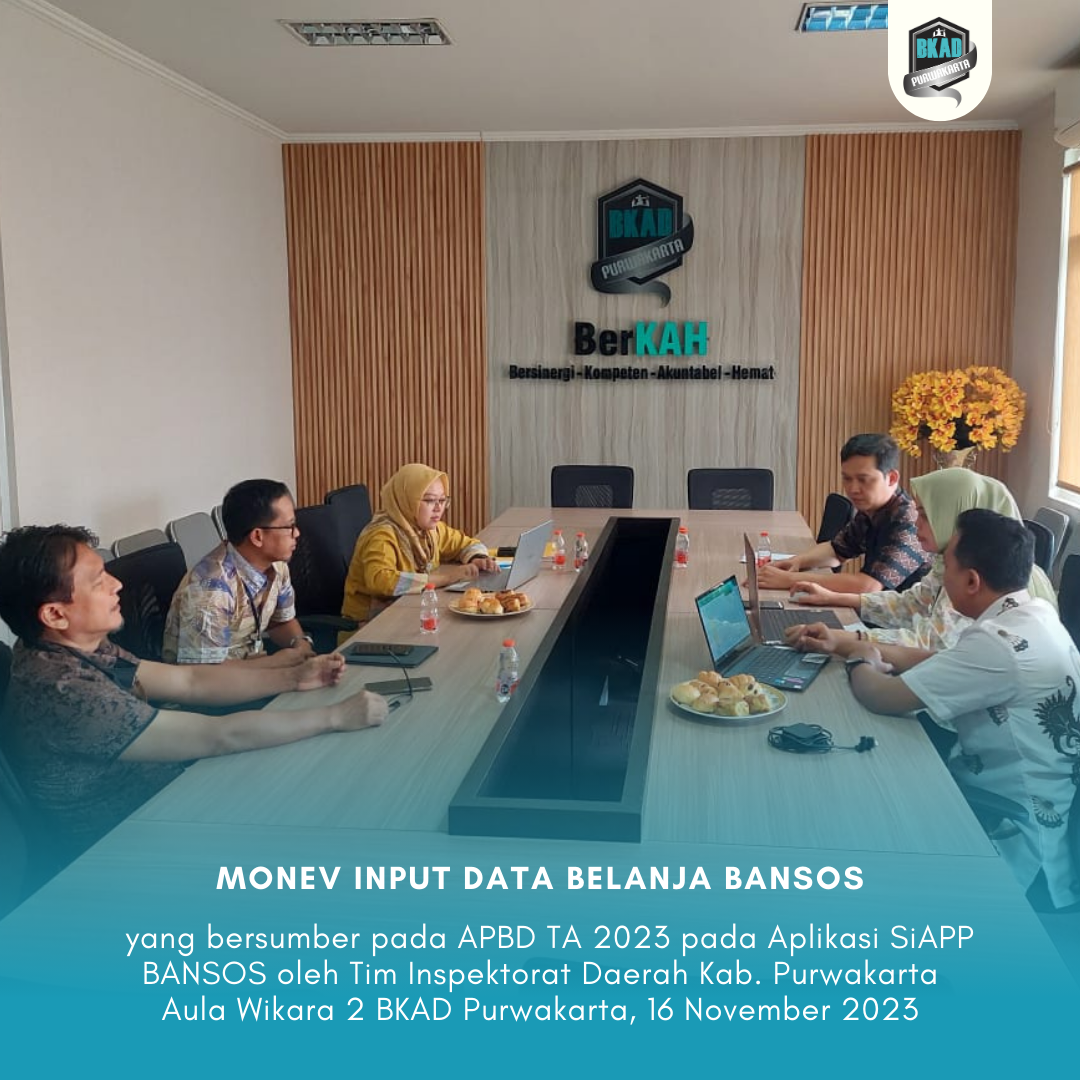 Monev Input Data Belanja Bansos yang bersumber pada APBD TA 2023 pada Aplikasi SiAPP BANSOS